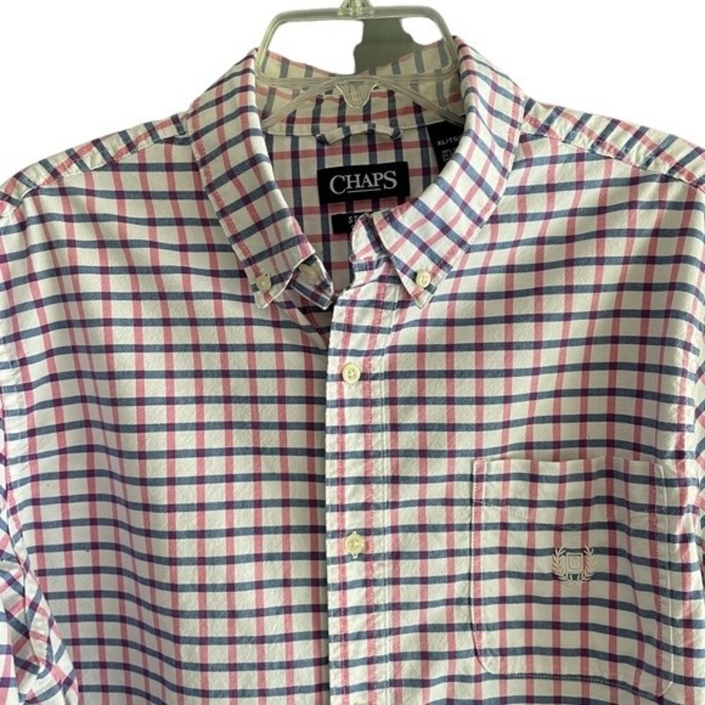 Chaps Stretch Oxford Men's Button Up Cotton Long Sleeve Shirt Size XL
